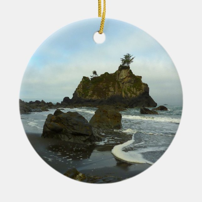 Versteckter Strand II im Redwood National Park Keramik Ornament (Vorne)
