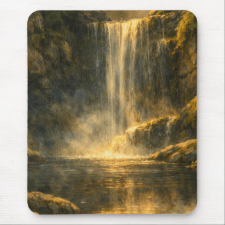 Versteckter Waldwasserfall – Mauspad