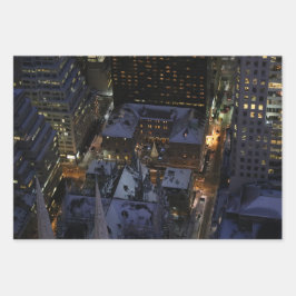 Versteckter Weihnachtsbaum in Manhattan in der Nac Geschenkpapier Set