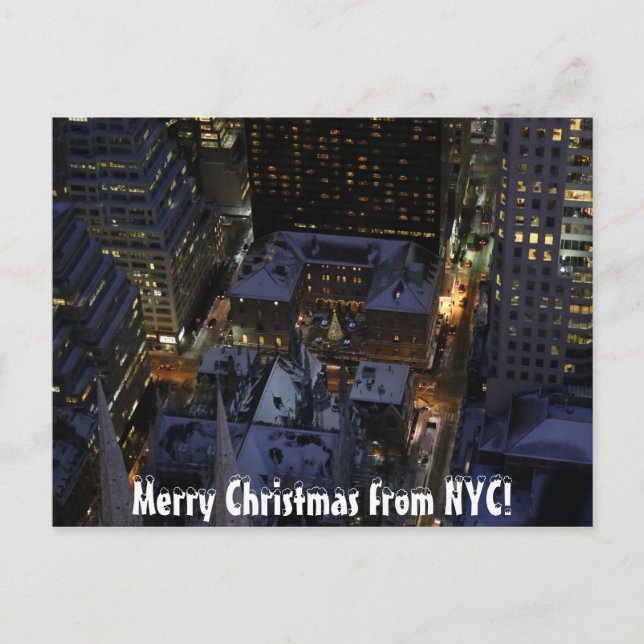 Versteckter Weihnachtsbaum in Manhattan in der Nac Postkarte (Vorderseite)