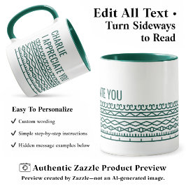 Verstecktes Botschaft Muster, Personalisiertes Abs Tasse