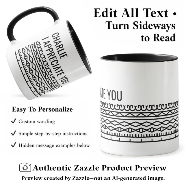 Verstecktes Botschaftermuster, Personalisiertes Ab Tasse (Von Creator hochgeladen)