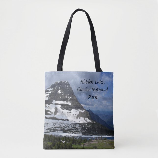 Verstecktes Lake Glacier Nationalpark Landscape Fo Tasche (Vorderseite)
