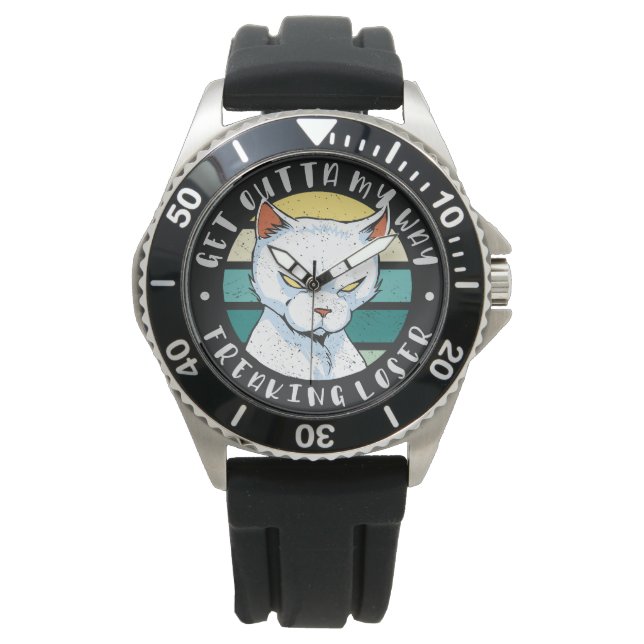 Versteh mir den Weg weg, der Verlierer, Moody Cat  Armbanduhr (Vorderseite)