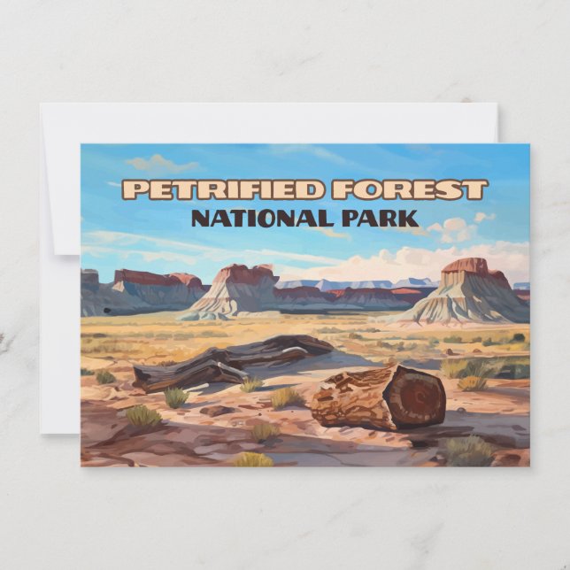 Versteinerte Wald Nationalpark Arizona Wüstenkarte (Vorderseite)