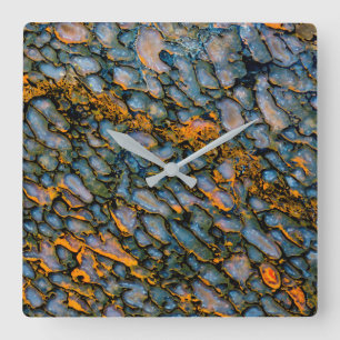 Versteinerter Dinosaurier-Knochen Quadratische Wanduhr