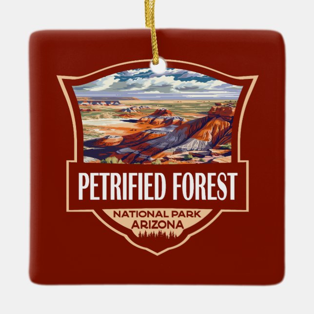 Versteinerter Forest National Park Illustration Re Keramikornament (Vorderseite)