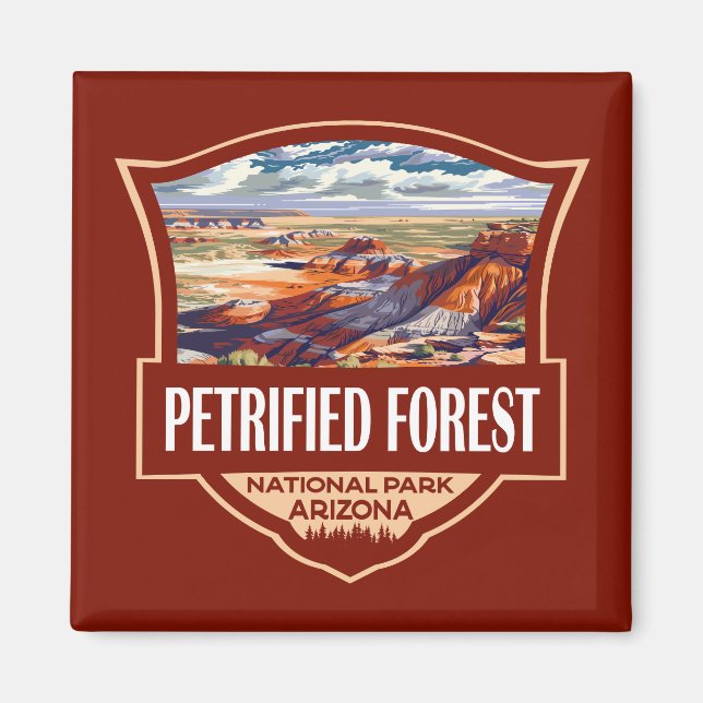 Versteinerter Forest National Park Illustration Re Magnet (Vorne)