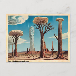 Versteinerter Wald Arizona Reiseplakat Klassiker Postkarte