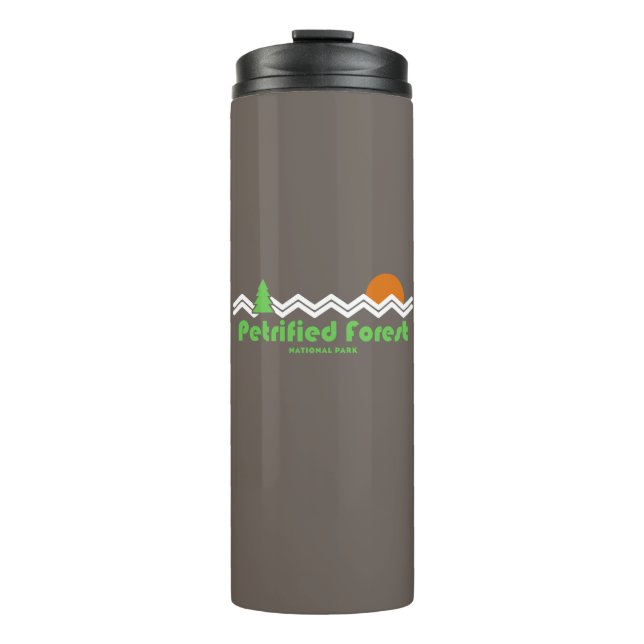 Versteinerter Wald Nationalpark Retro Thermosbecher (Vorderseite)
