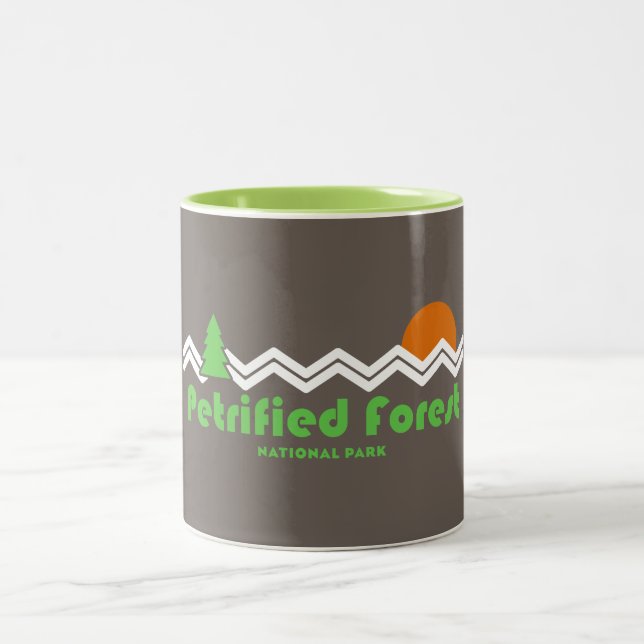 Versteinerter Wald Nationalpark Retro Zweifarbige Tasse (Mittel)