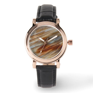 Versteinertes Holz mit rauher Oberfläche Armbanduhr