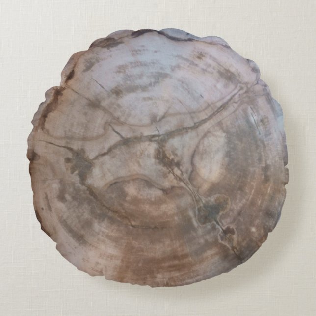 versteinertes Holz Rundes Kissen (Vorderseite)