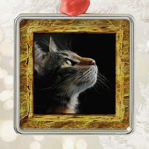 Versteinertes Holzrahmen-Ornament Ornament Aus Metall