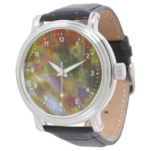 Versteinertes Regenbogenholz Armbanduhr