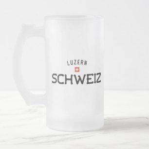 Verstörte Luzern Schweiz (Luzerne Schweiz) Mattglas Bierglas
