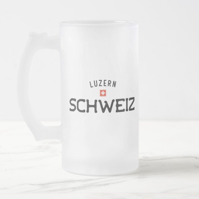 Verstörte Luzern Schweiz (Luzerne Schweiz) Mattglas Bierglas (Links)