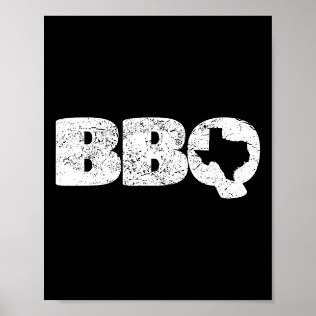 Verstörte Texas Tx Map Grillen Outfit Rbecue Simpl Poster (Vorne)
