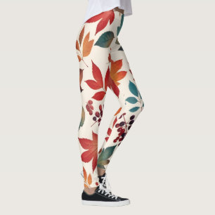 Verstreute Blätter und Beeren Leggings