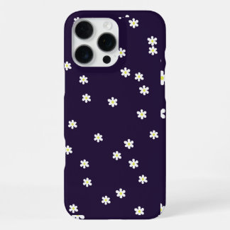 Verstreute Gänseblümchen auf tiefvioletter Handyta iPhone 16 Pro Max Hülle