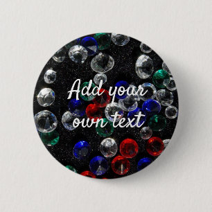Verstreute Juwelen und Edelsteine benutzerdefinier Button