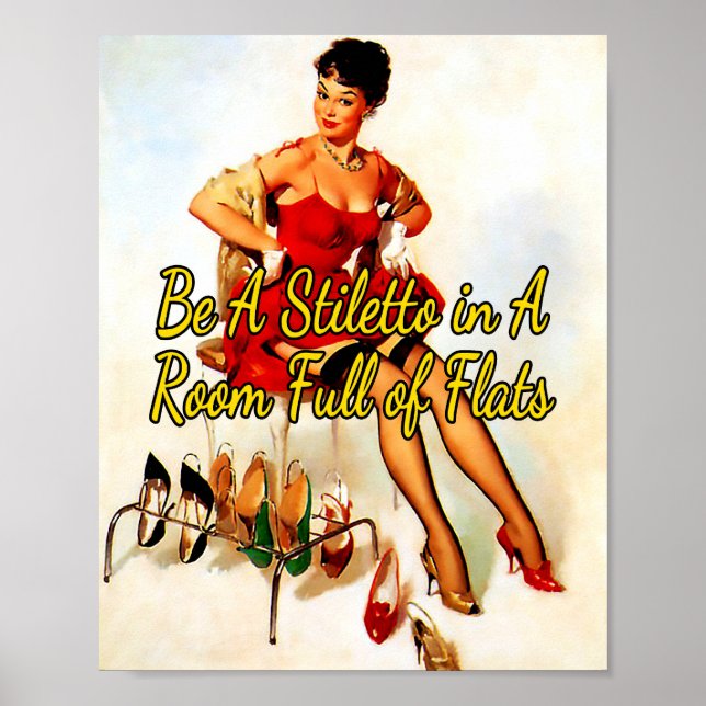 Versuche an Schuhen von Gil Elvgren aus den 50er J Poster (Vorne)