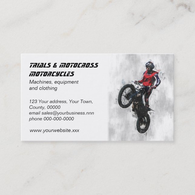 Versuche Motocross-Visitenkarte Visitenkarte (Vorderseite)