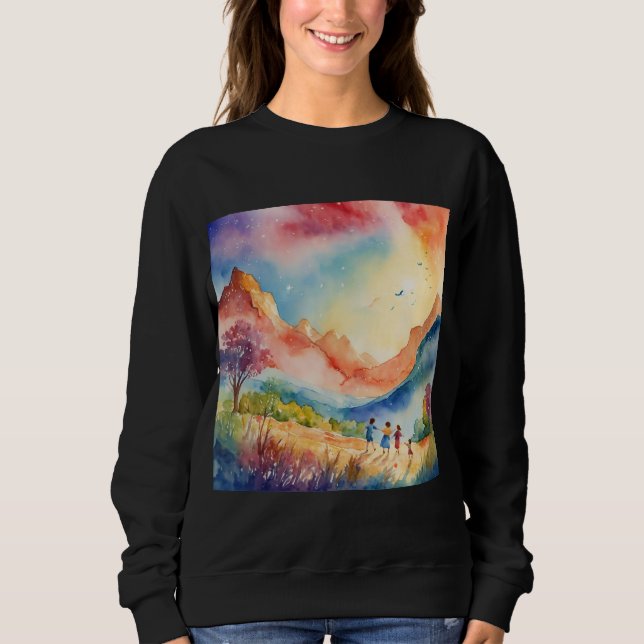 versuchen, die Natur in Aquarellkunst zu beschreib Sweatshirt (Vorderseite)