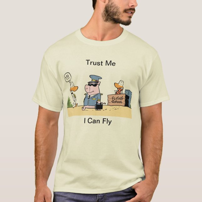 VersuchsSpaß-Luftfahrt-Cartoon T-Shirt (Vorderseite)