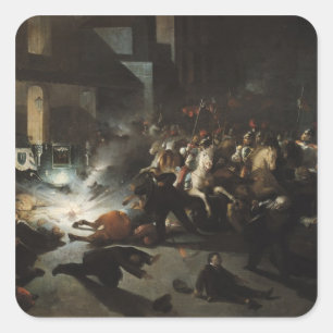 Versuchter Mord des Kaisers Napoleon Quadratischer Aufkleber