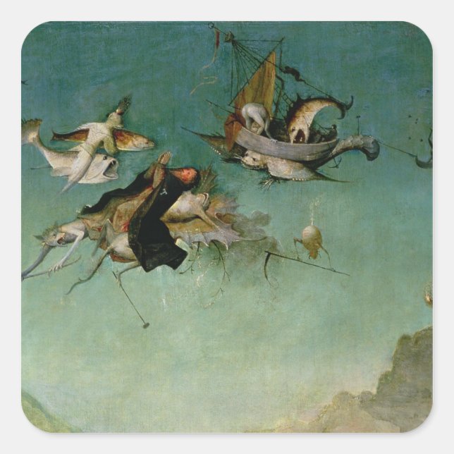 Versuchung von St Anthony Quadratischer Aufkleber (Vorderseite)