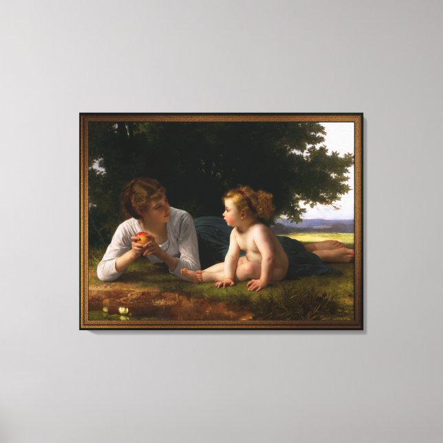 Versuchung von William Bouguereau Leinwanddruck (Vorderseite)