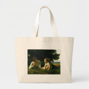 Versuchung, William-Adolphe Bouguereau Jumbo Stoffbeutel