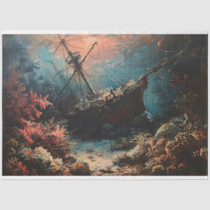 Versunkenes Schiff Dekorative Schiffsdecoupage Seidenpapier