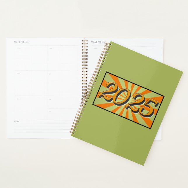 Vert 2025 avec Sunburst orange (Devant avec enveloppe)