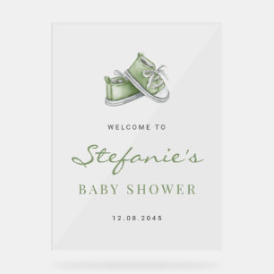 Vert Aquarelle Baby shower Chaussures bébé