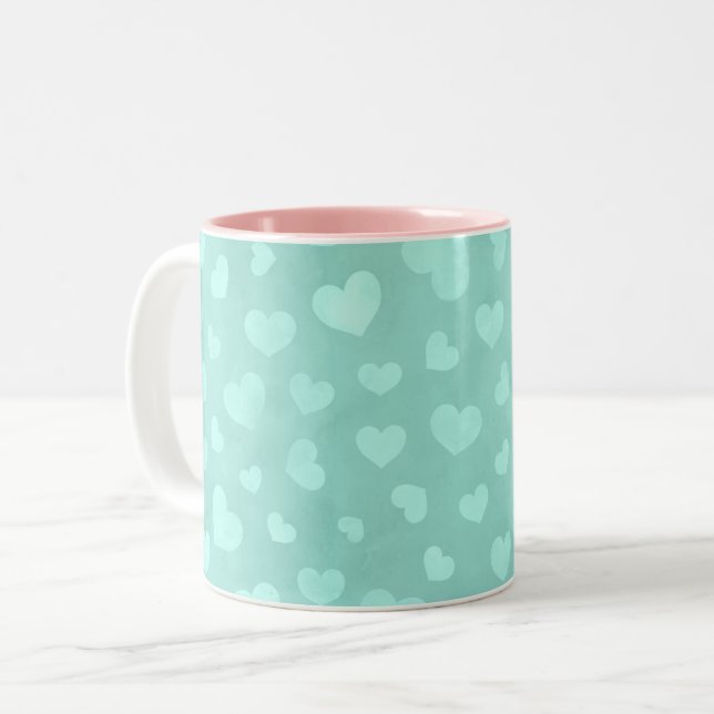 Vert avec le coeur blanc et la tasse intérieure ro (Devant gauche)