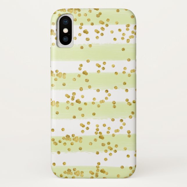 Vert, Blanc Coque-Mate à peine Il iPhone X Coque (Dos)
