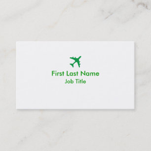 Vert blanc simple avion sur mesure cartes de visit