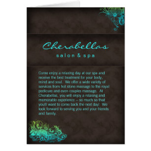 Vert bleu de turquoise de brochure de spa de salon