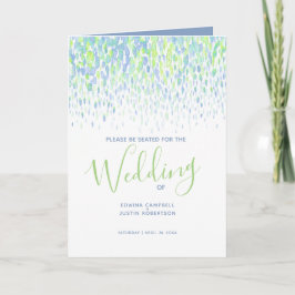 Vert bleu moderne en cascade programmes de mariage