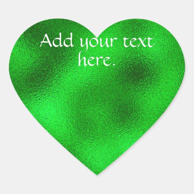 Vert brillant Ajouter votre propre sticker Coeur d (Devant)