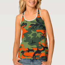 Vert, Brown, Orange, Noir, Camouflage Débardeur
