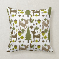 Vert + Coussin Brown de cerfs communs