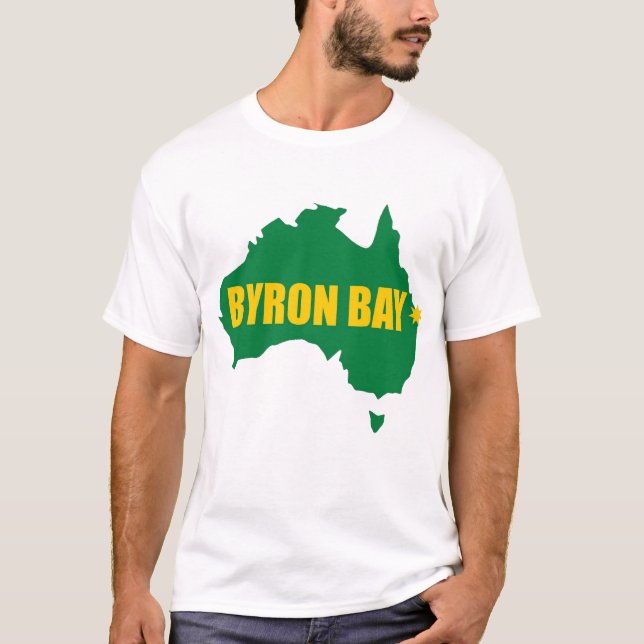 Vert de baie de Byron et T-shirt de carte d'or (Devant)