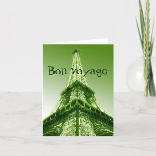 Vert de carte de voyage de Tour Eiffel de voyage