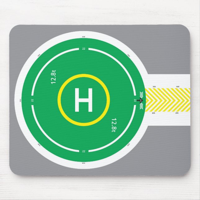 Vert de tapis de souris d'hélipont à sens unique (Devant)