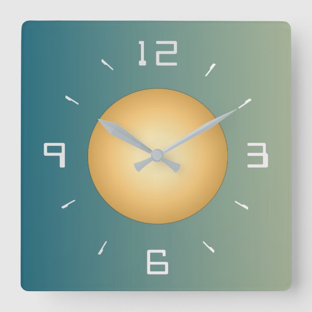 Vert doux avec chiffres blancs tendance horloge mu (Recto)