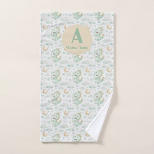 Vert Dragon Bébé Aquarelle Nom personnalisé