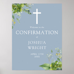 Vert Dusty bleu Confirmation Affiche de bienvenue